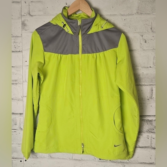 Nike Jackets & Blazers - Nike Golf Lightweight Hooded Jacket Womens Small Lime Green Gray